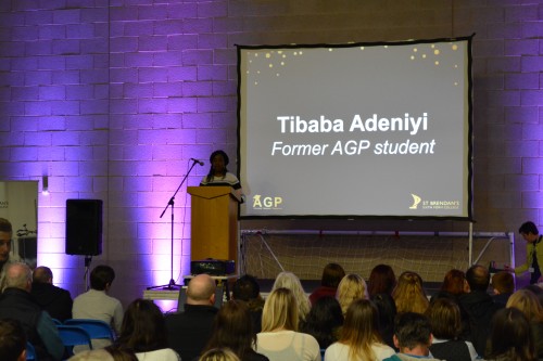 Tibaba Adeniyi talking to guests