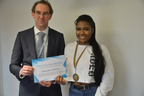 Alex with Principal Michael Jaffrain
