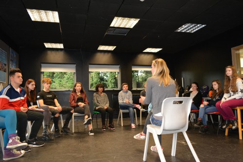 Students attend their first class