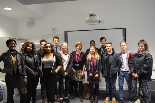 Charlotte Leslie with students