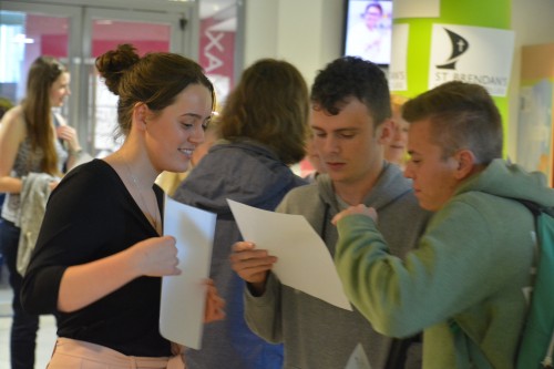 Students collect their results