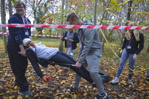 Students rescue a comrade
