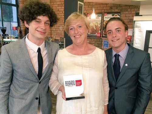 Jacob and Ben with Claire Preston 