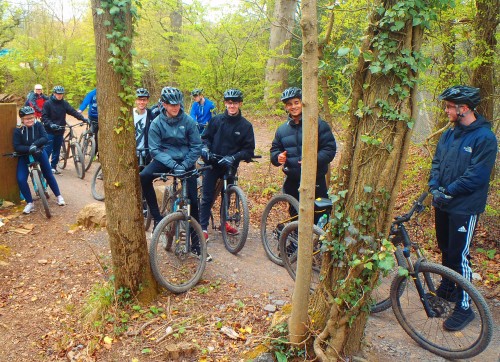 Sports students on their bikes! 