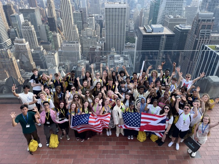 Joe and the Sutton Trust group at the Top of the Rock in New York